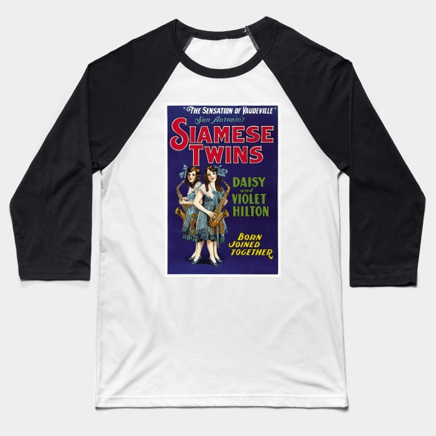 Siamese Twins, 1931. Vintage Poster Baseball T-Shirt by historyphoto